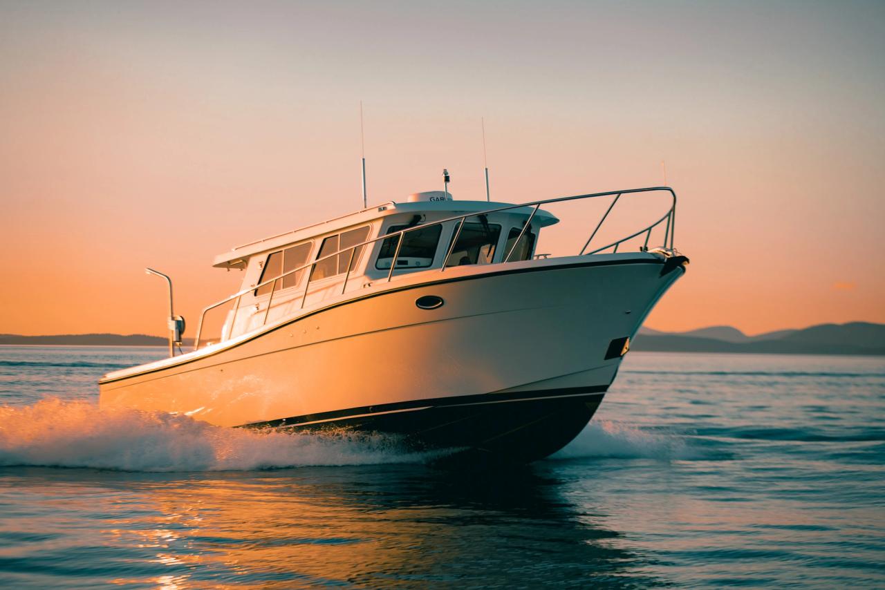 Lindell 38 at sunset near deception pass washington 