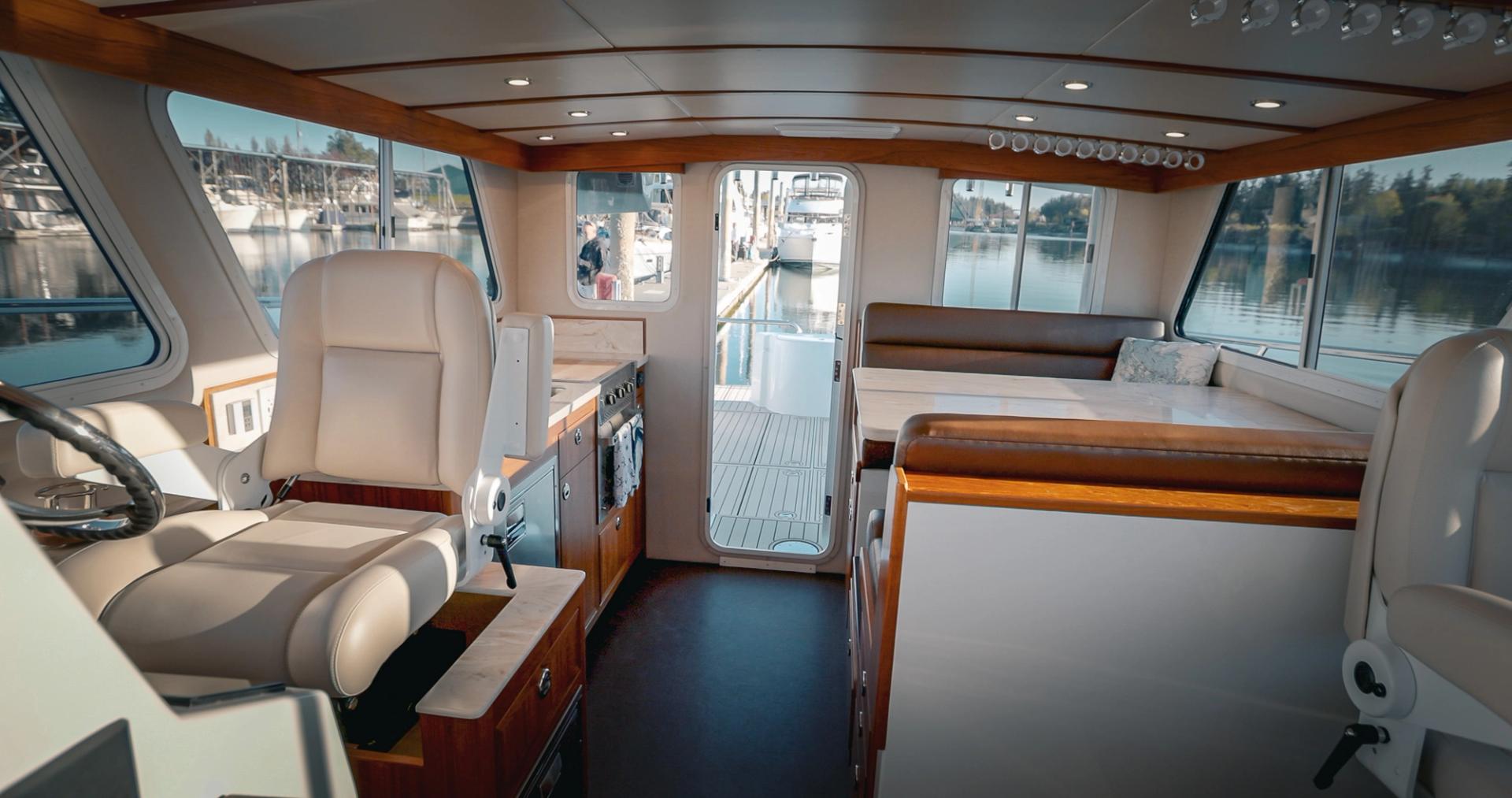  rear-facing view of the lindell 42 pilothouse