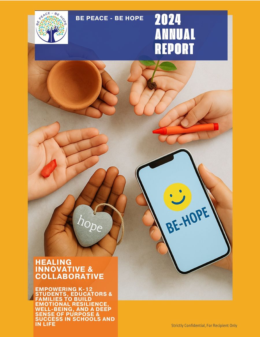 Couverture du rapport annuel 2024 de Be Peace – Be Hope