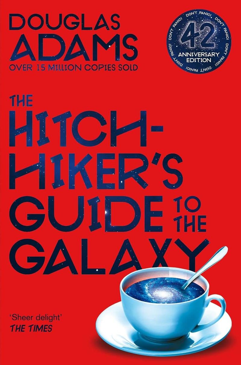 The book cover of The Hitch-Hiker's Guide to the Galaxy