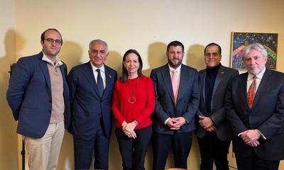 دیدار شاهزاده رضا پهلوی با رهبر مخالفان ونزوئلا