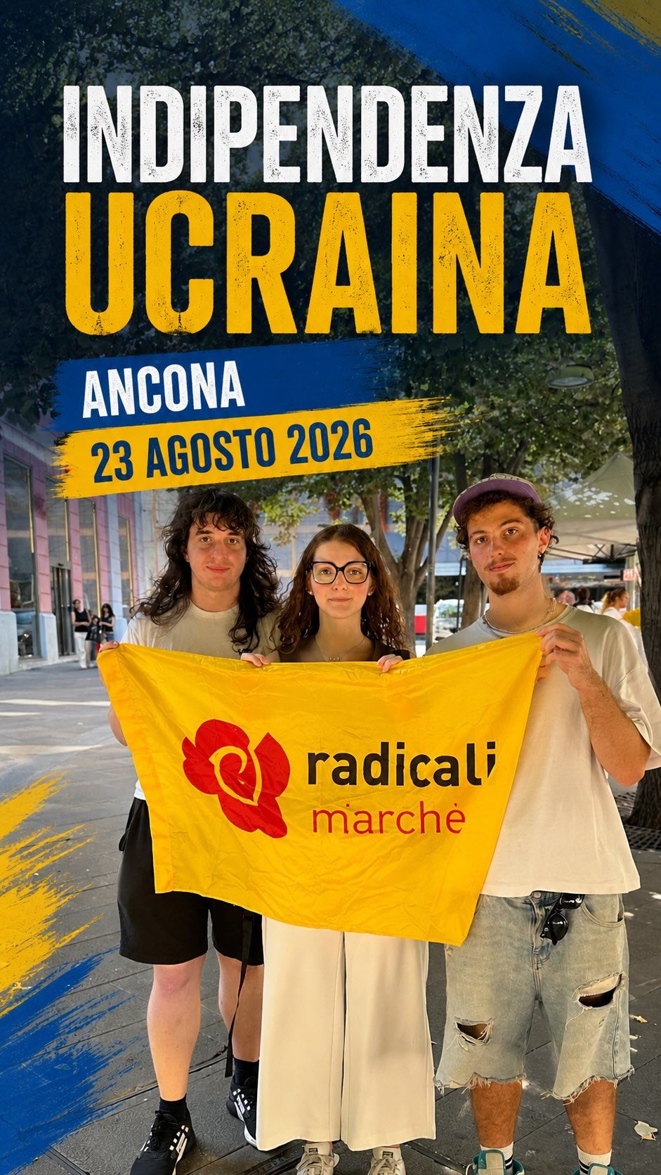 Coerenza e presenza: Radicali Marche in piazza ad Ancona al fianco dell'Ucraina
