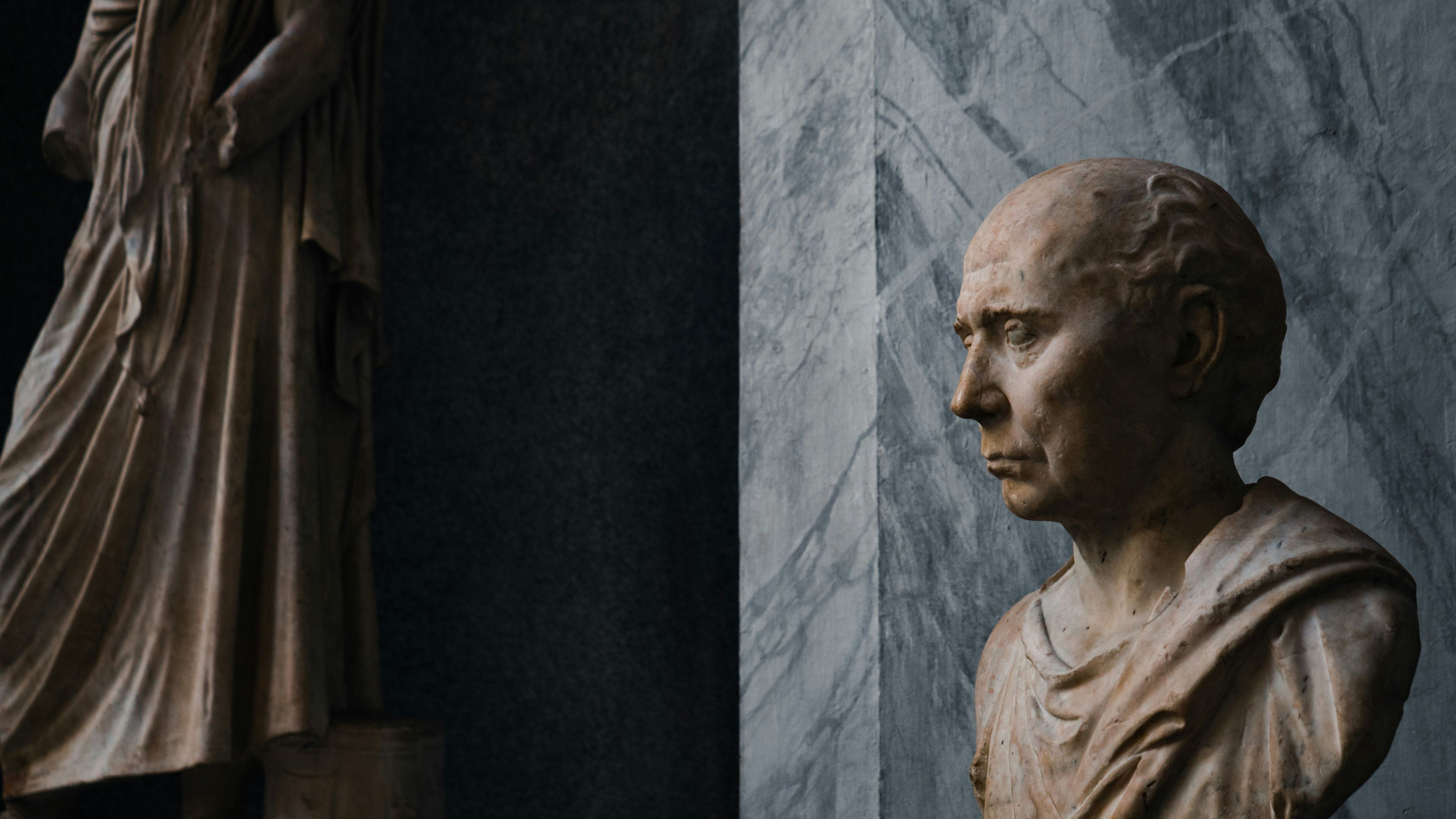 A Roman-style marble bust