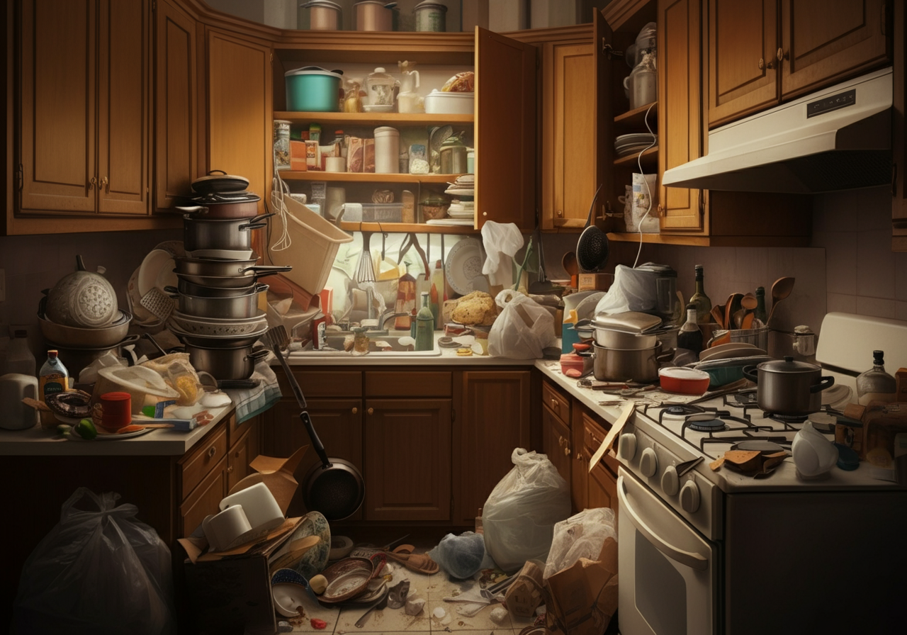 Voor: Van chaos naar orde: een complete keukenorganisatie