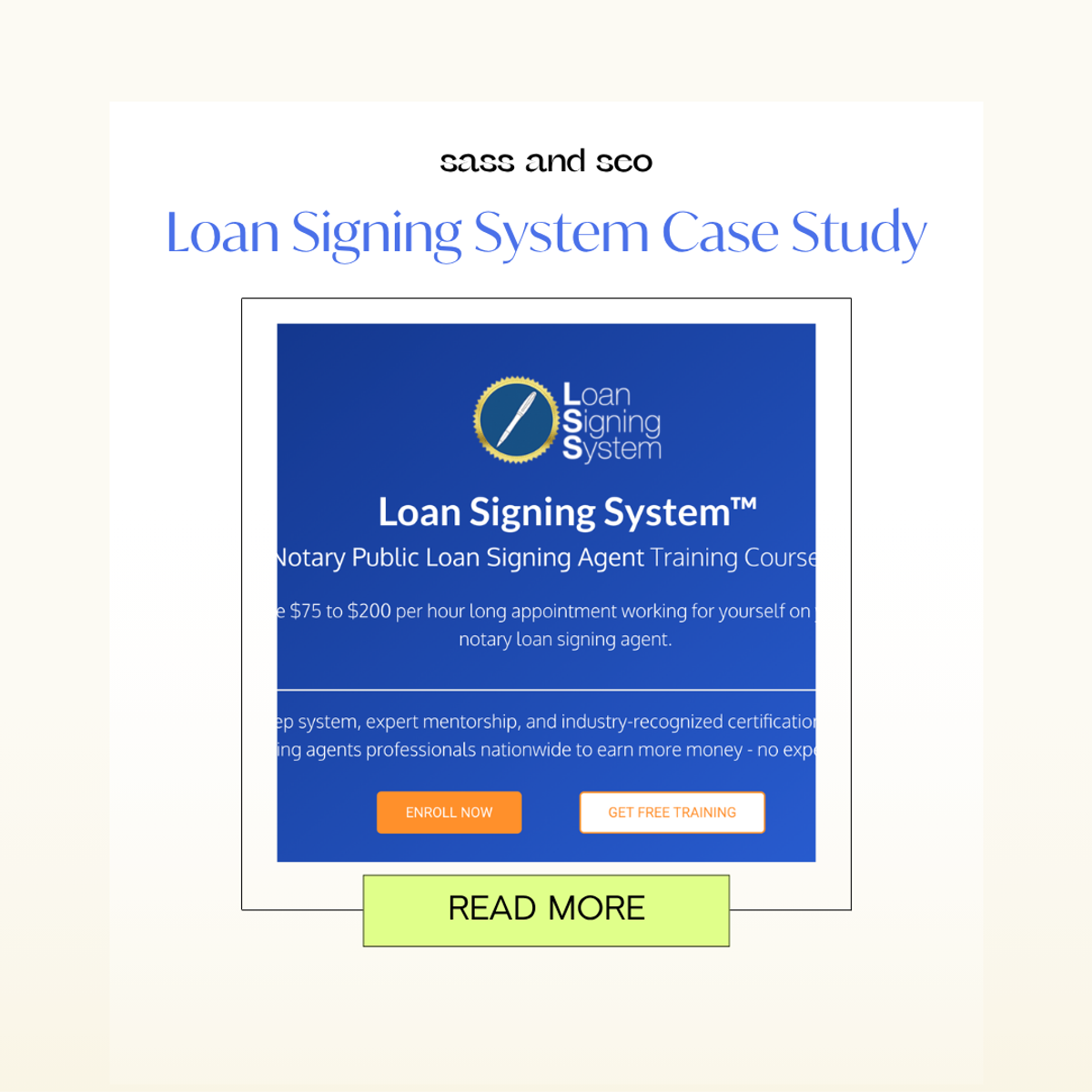 Loan Signing System Client Case Study – Sass and SEO