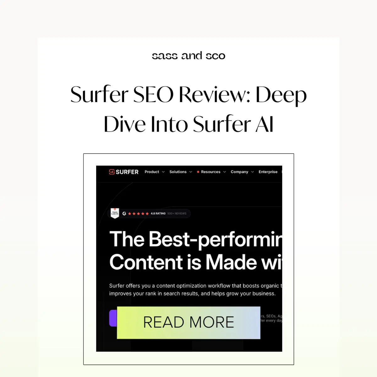 Surfer seo review article