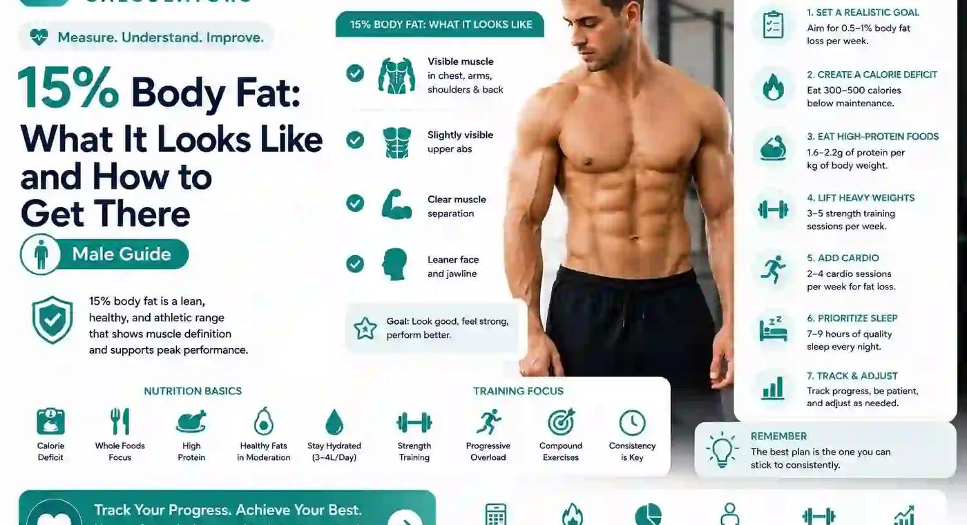 15% Body Fat for Men: What It Looks Like & How to Get There