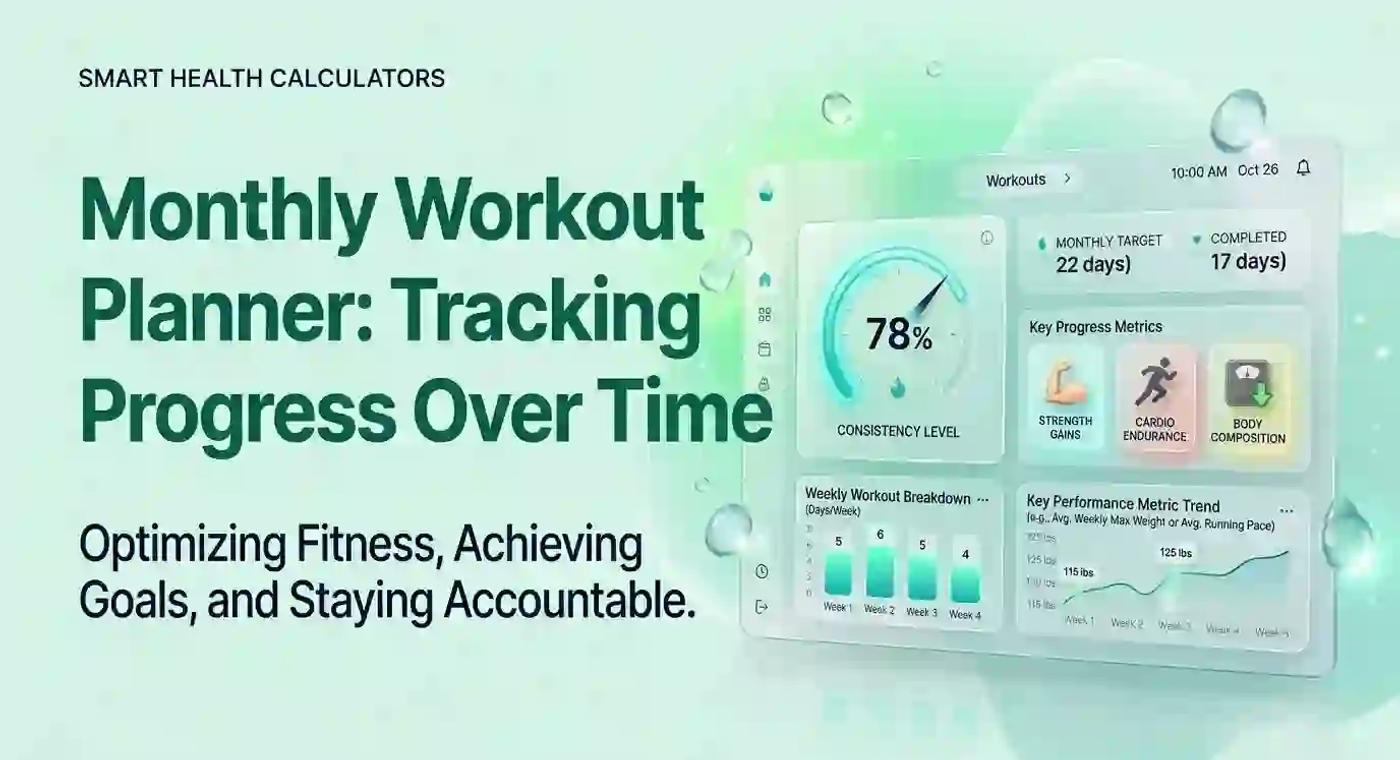Monthly Workout Planner Track Progress Over Time