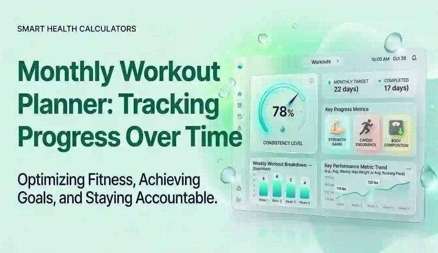Monthly Workout Planner Track Progress Over Time