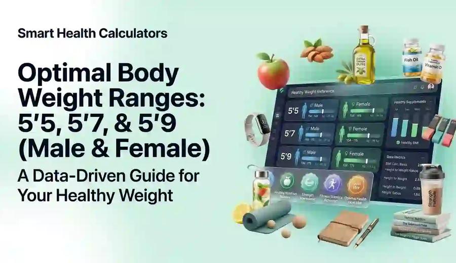 Normal Weight Range for 5'5, 5'7, 5'9 (MaleFemale)