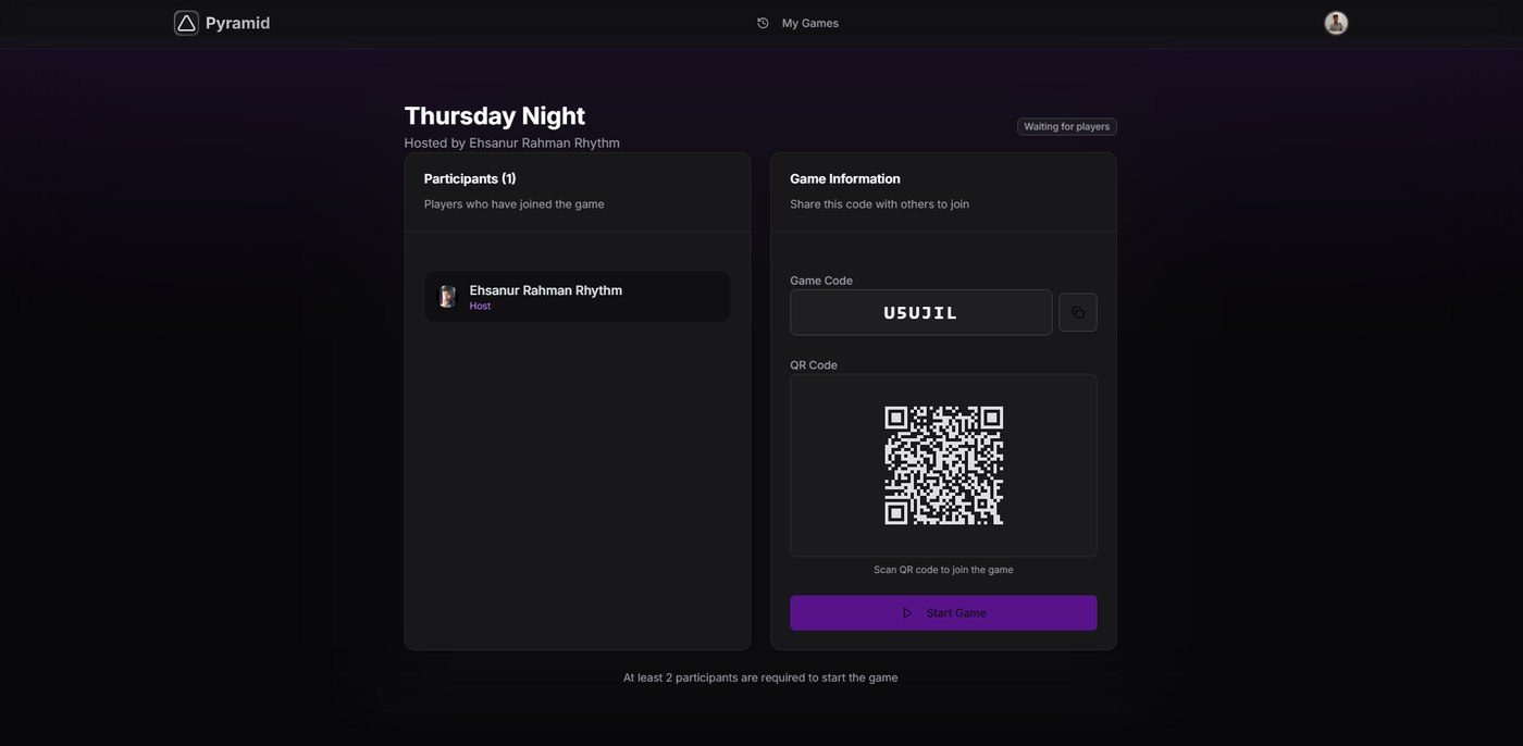 Game Waiting Page