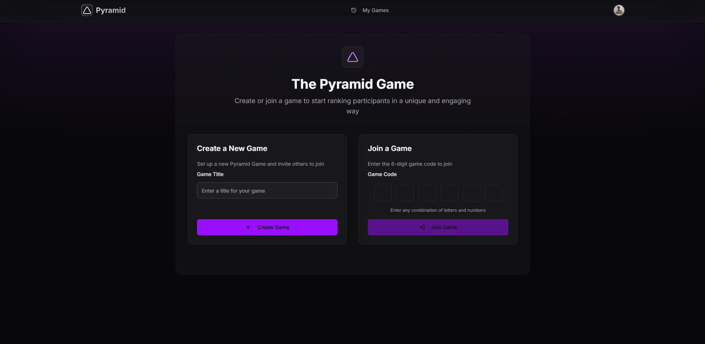 Pyramid Game Home Page