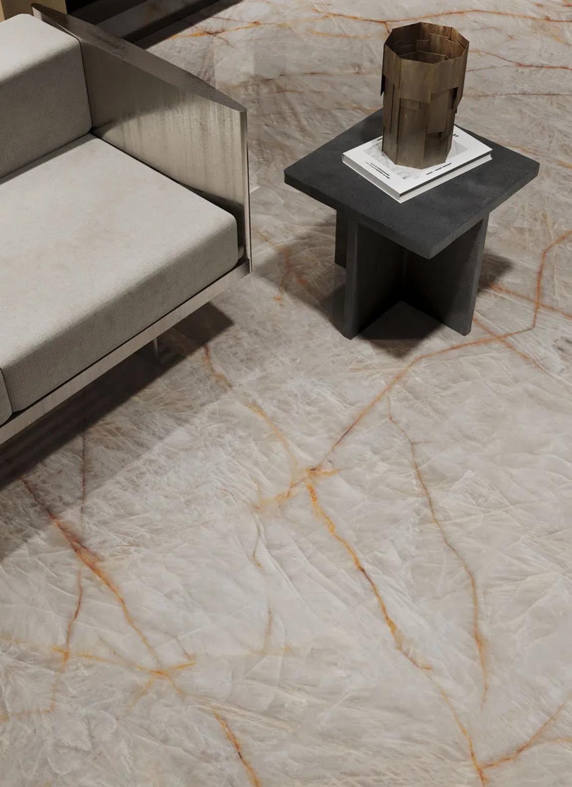 Crystal Clear porcelain slab installation