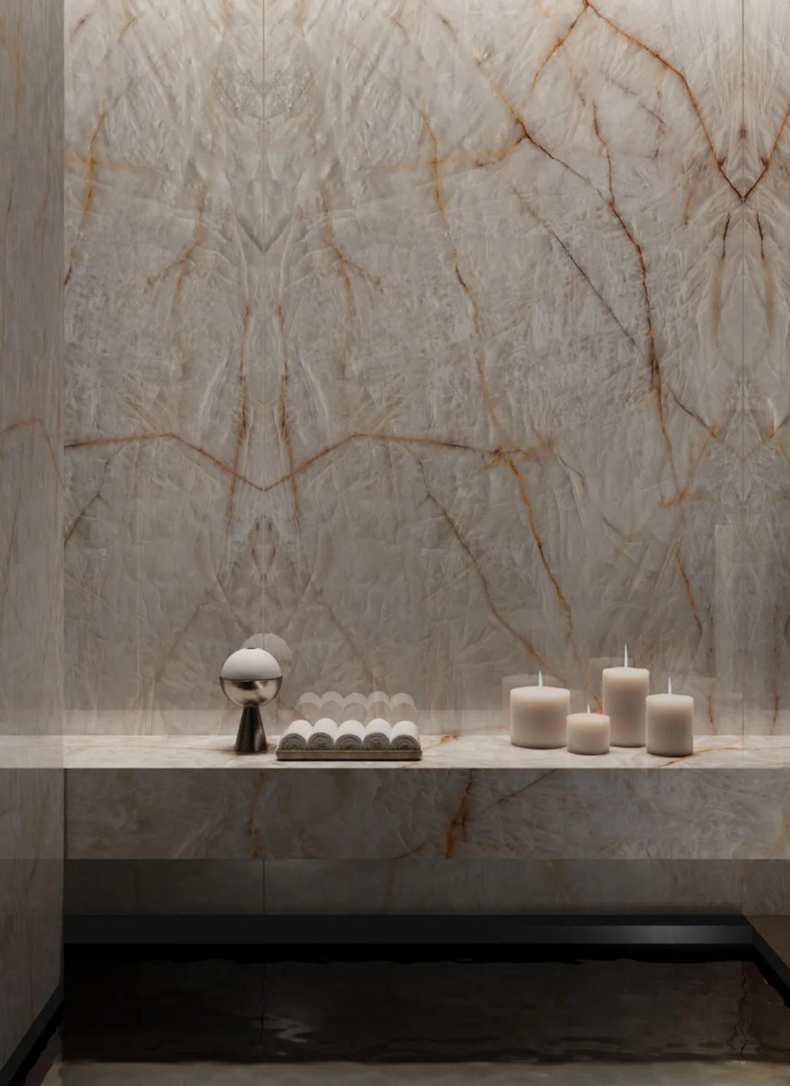 Crystal Clear porcelain slab installation