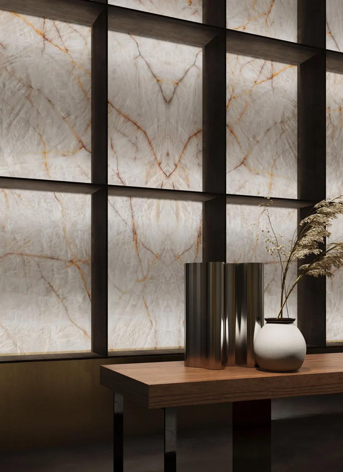 Crystal Clear porcelain slab installation