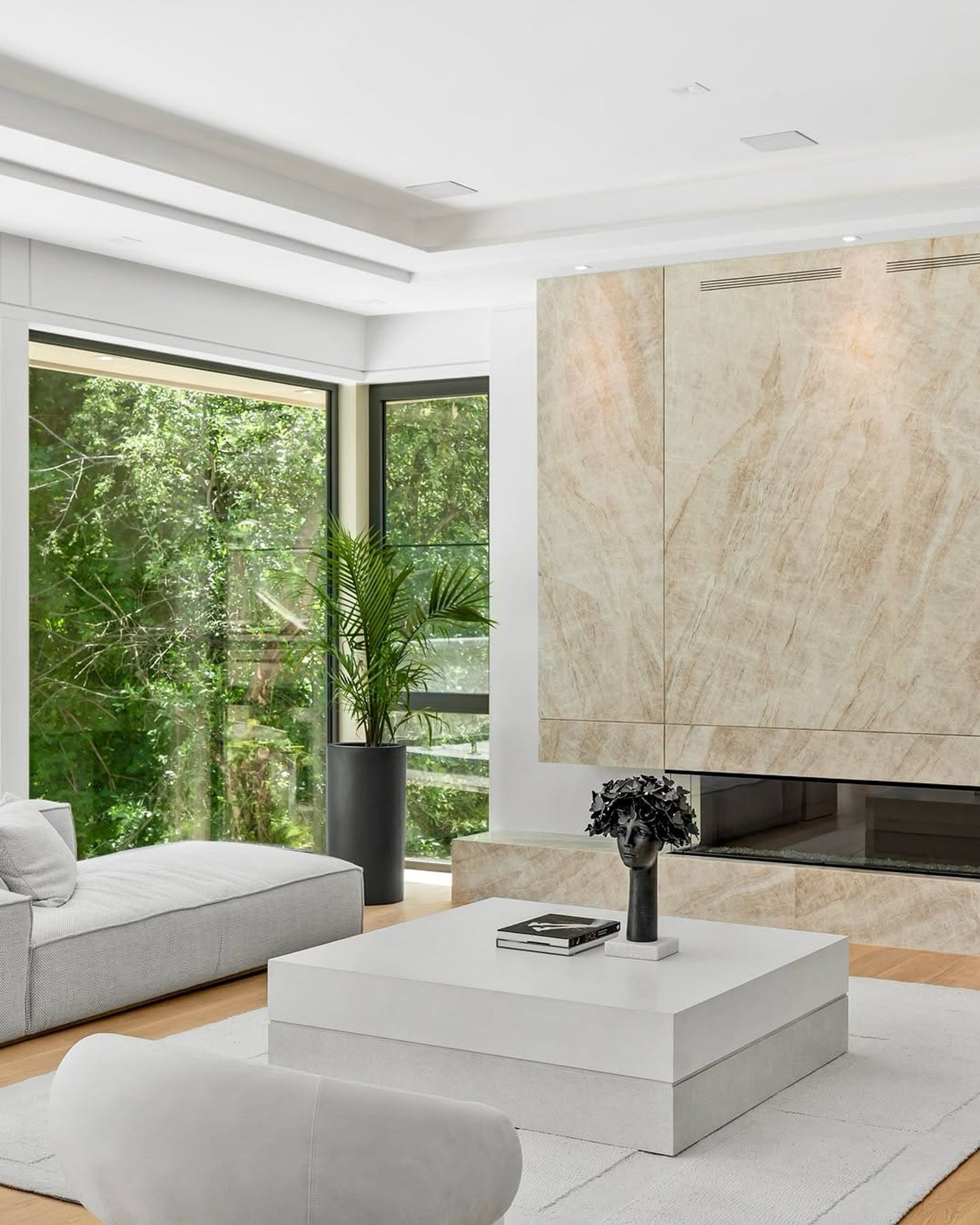 Tajmahal slab on featured wall