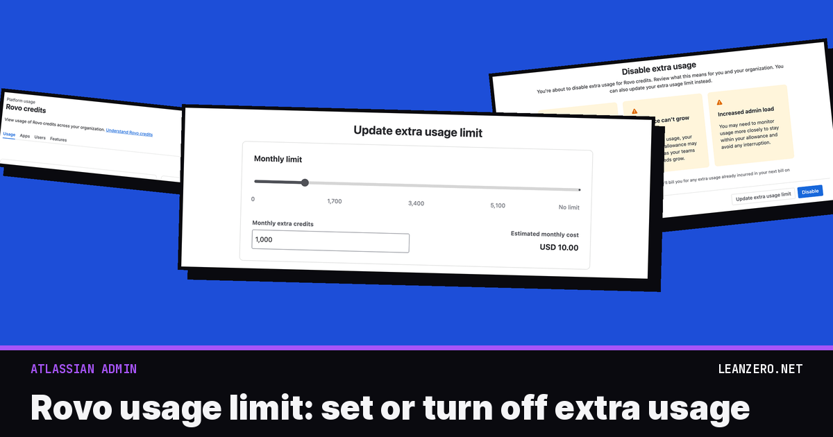 Rovo Usage Limit: Set or Turn Off Extra Usage Before 3 Dec