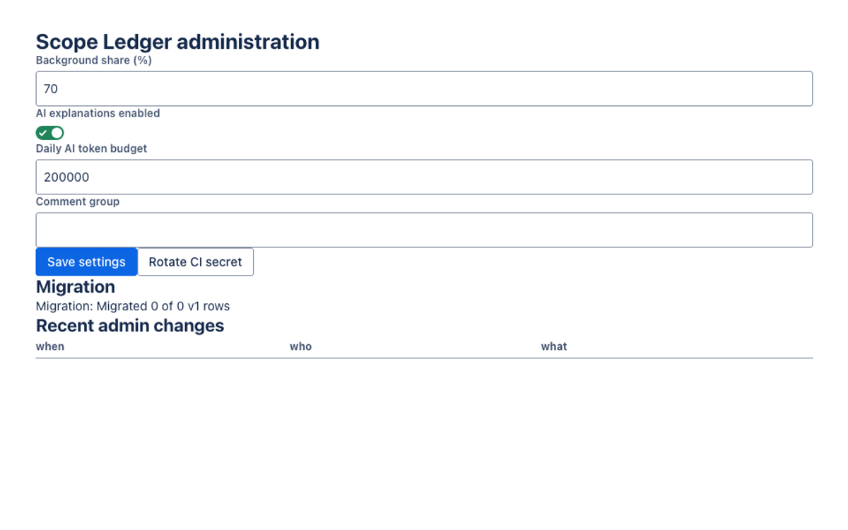 GPT-6.1 Terra, single model via OpenRouter on the Forge 2.0 agentic benchmark — Admin panel (UI Kit) · light: drawn by the benchmark from the app's component tree, not by Jira.