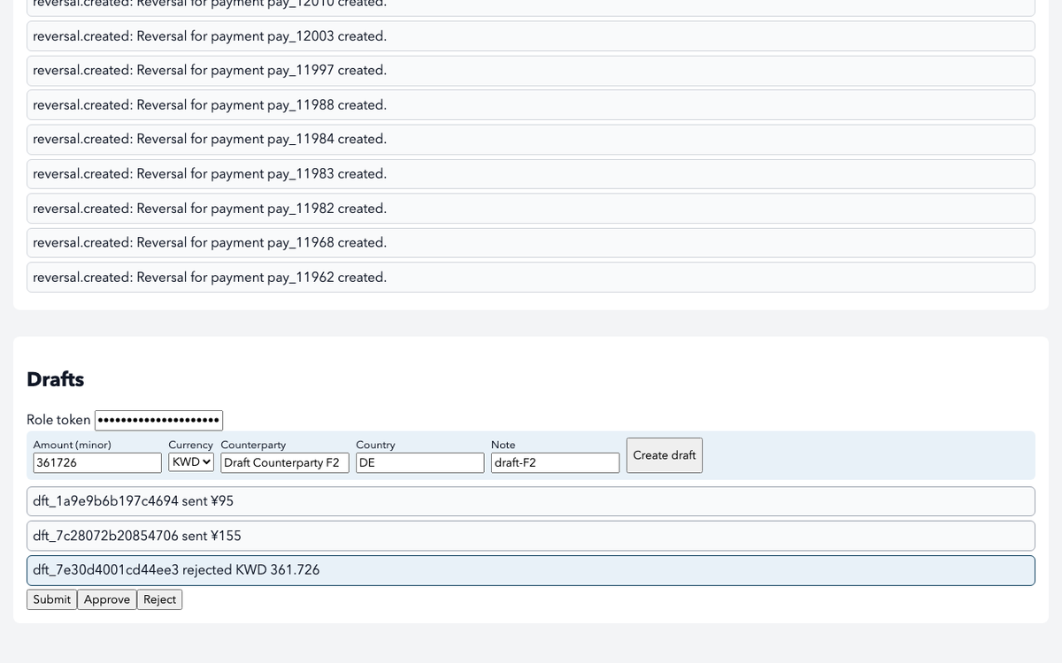 meta/muse-spark-1.3, single model via OpenRouter on the Gauntlet 7.2 agentic benchmark — Payment workflow