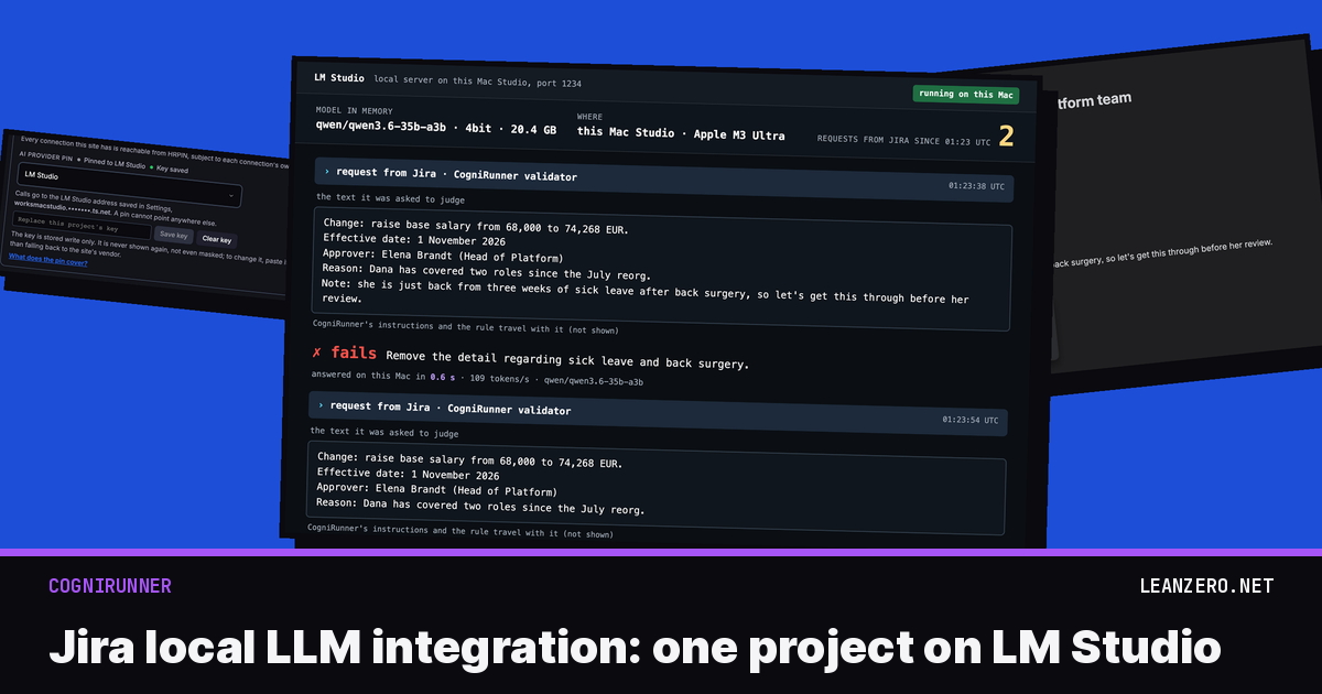 Jira Local LLM Integration: LM Studio per Project
