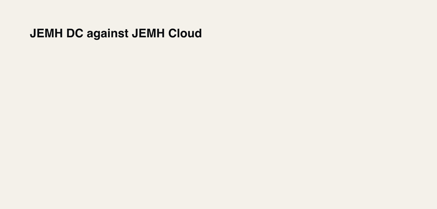 JEMH Cloud and the Data Center version share a name and a vendor, but there is no automated migration tool and the data structures differ