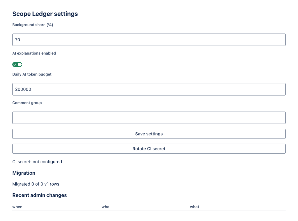 GPT 6.1 Sol · Forge 2.0 · independent build 1 on the Forge 2.0 agentic benchmark — Admin panel (UI Kit) · light: drawn by the benchmark from the app's component tree, not by Jira.