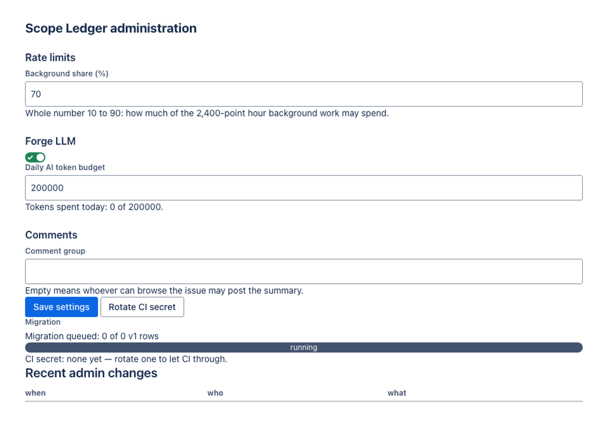 qwen/qwen3.8-flash, single model via OpenRouter on the Forge 2.0 agentic benchmark — Admin panel (UI Kit) · light: drawn by the benchmark from the app's component tree, not by Jira.