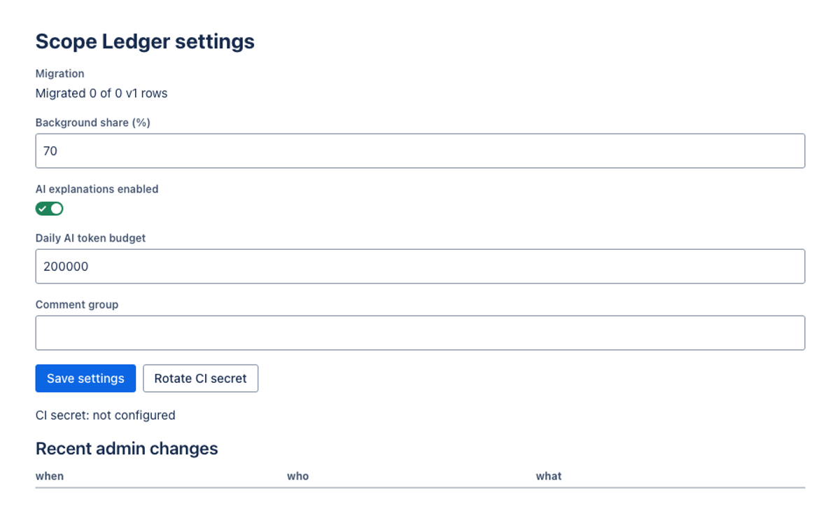gemini-4-argon, single model via Google on the Forge 2.0 agentic benchmark — Admin panel (UI Kit) · light: drawn by the benchmark from the app's component tree, not by Jira.