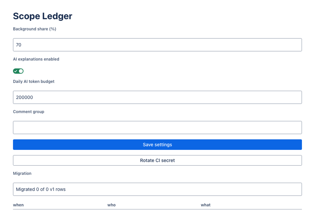 x-ai/grok-4.7 · Build 1 on the Forge 2.0 agentic benchmark — Admin panel (UI Kit) · light: drawn by the benchmark from the app's component tree, not by Jira.