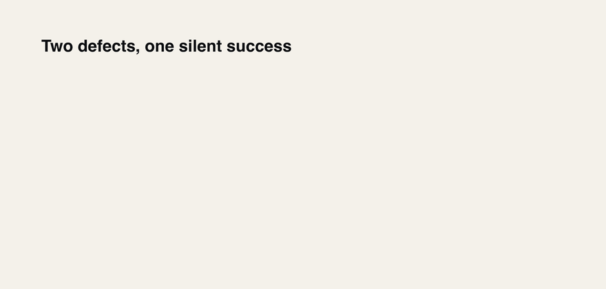 Two defects in one smart value: the singular root resolves to nothing, and a dropdown answer is not a string