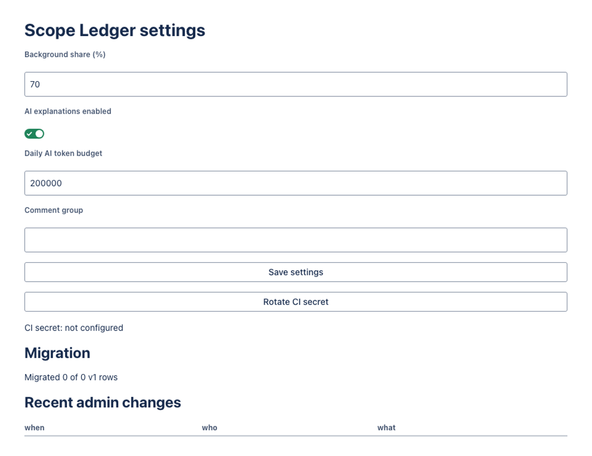 typesafe/jev-router, single model via OpenRouter on the Forge 2.0 agentic benchmark — Admin panel (UI Kit) · light: drawn by the benchmark from the app's component tree, not by Jira.