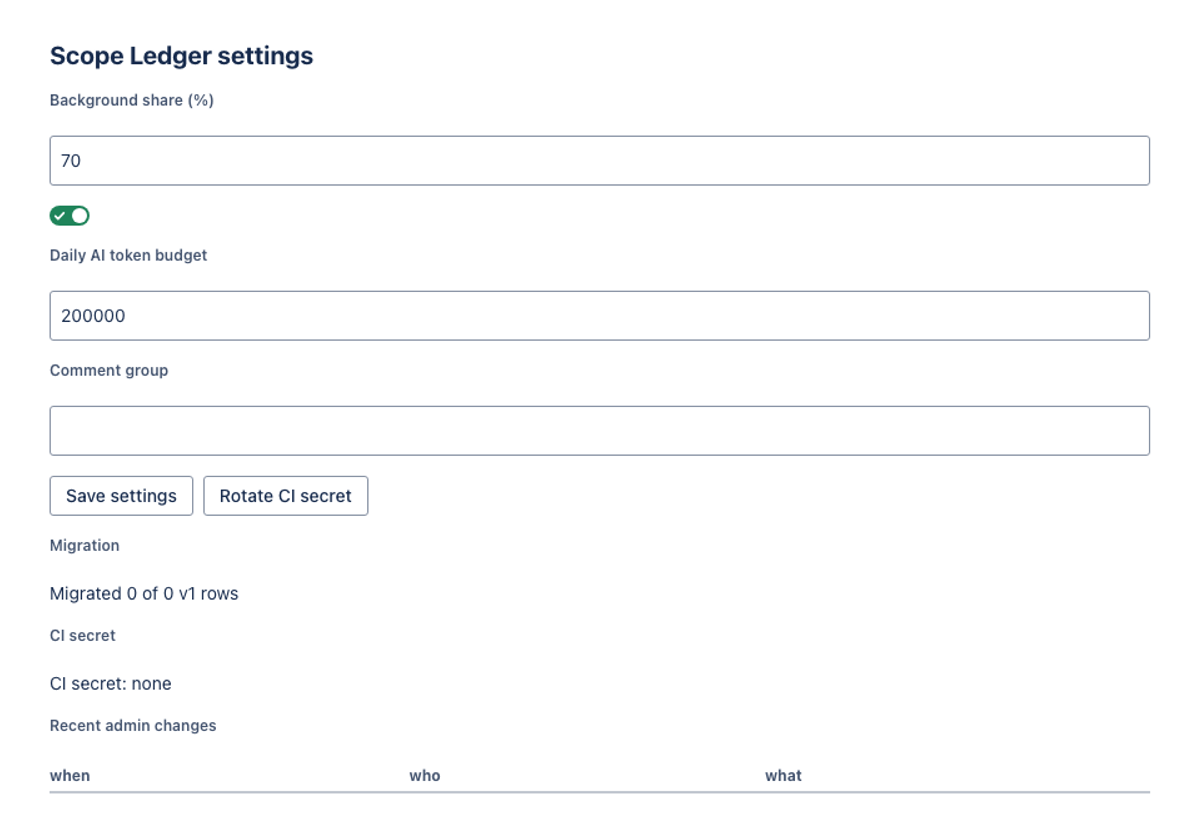Hy4 preview, single model via OpenRouter on the Forge 2.0 agentic benchmark — Admin panel (UI Kit) · light: drawn by the benchmark from the app's component tree, not by Jira.