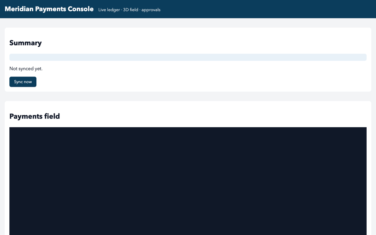 meta/muse-spark-1.3, single model via OpenRouter on the Gauntlet 7.2 agentic benchmark — Initial app view