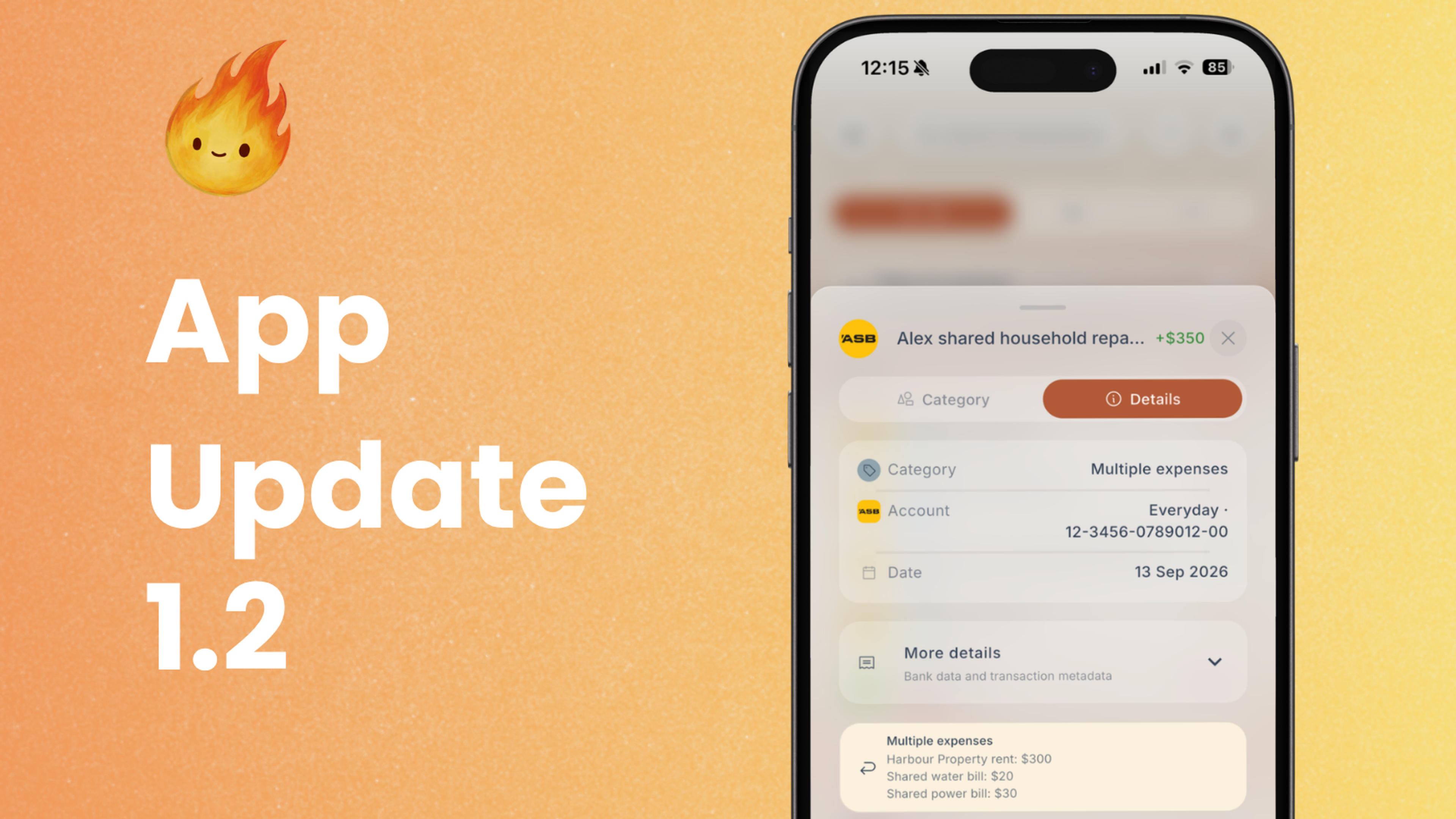 app 1.2 update with app screenshot