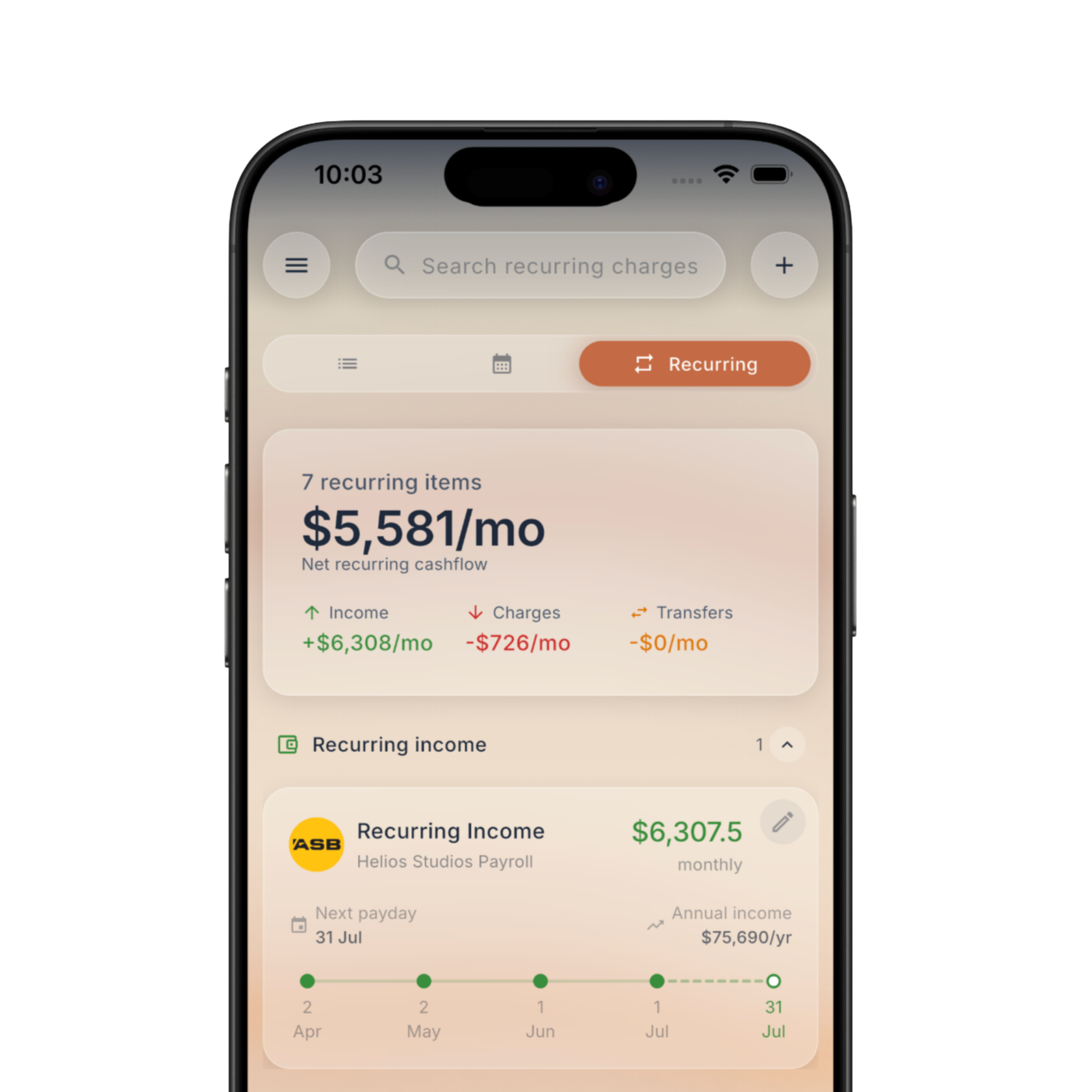 Recurring charge on phone