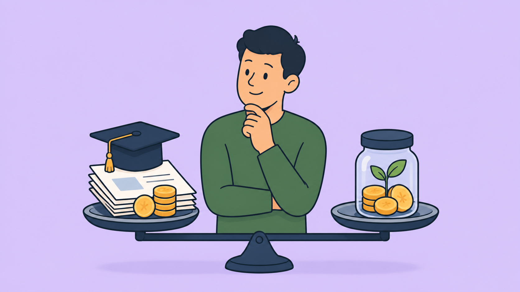 A graduate weighing student loan repayments against building savings.