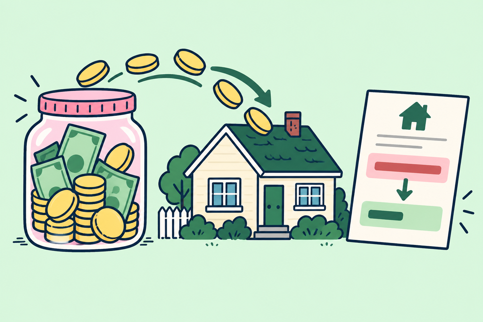 Savings reducing the interest charged on a New Zealand home loan.