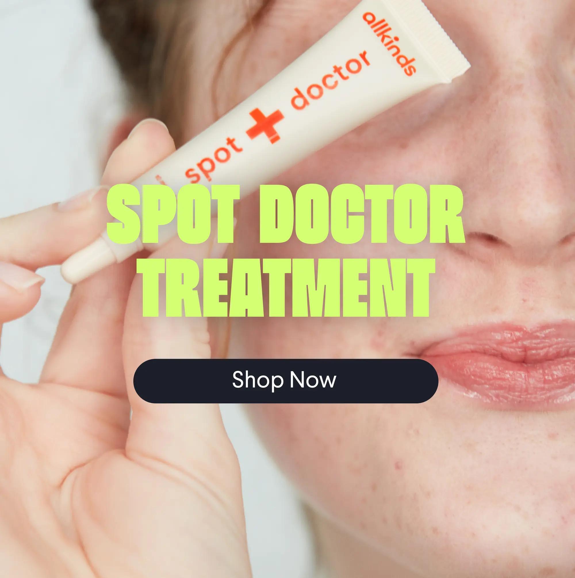 Girl holding spot doctor treatment