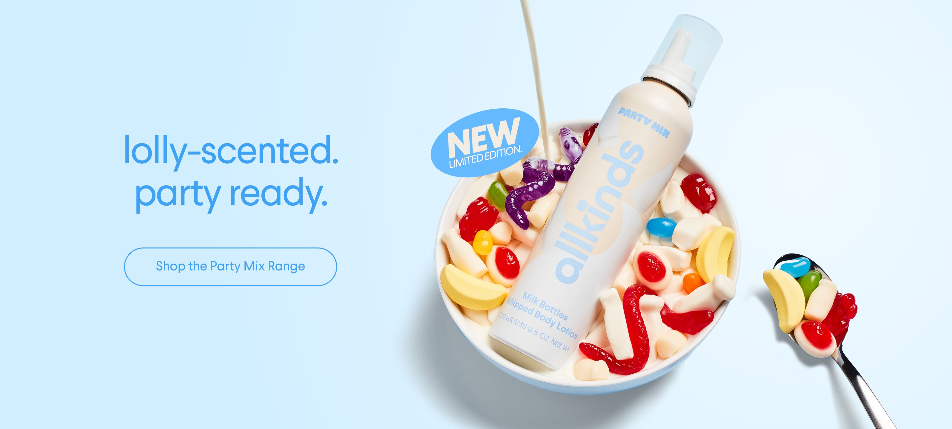 a bowl of cereal with a bottle of lotion in it .