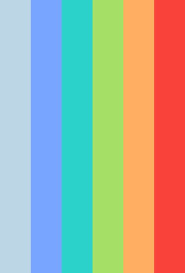 a rainbow colored striped background with a blue , green , orange , and red color scheme .