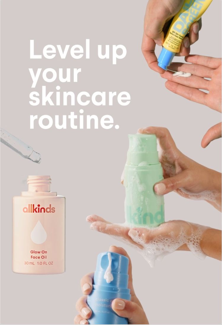 a bottle of allkinds glow on face oil