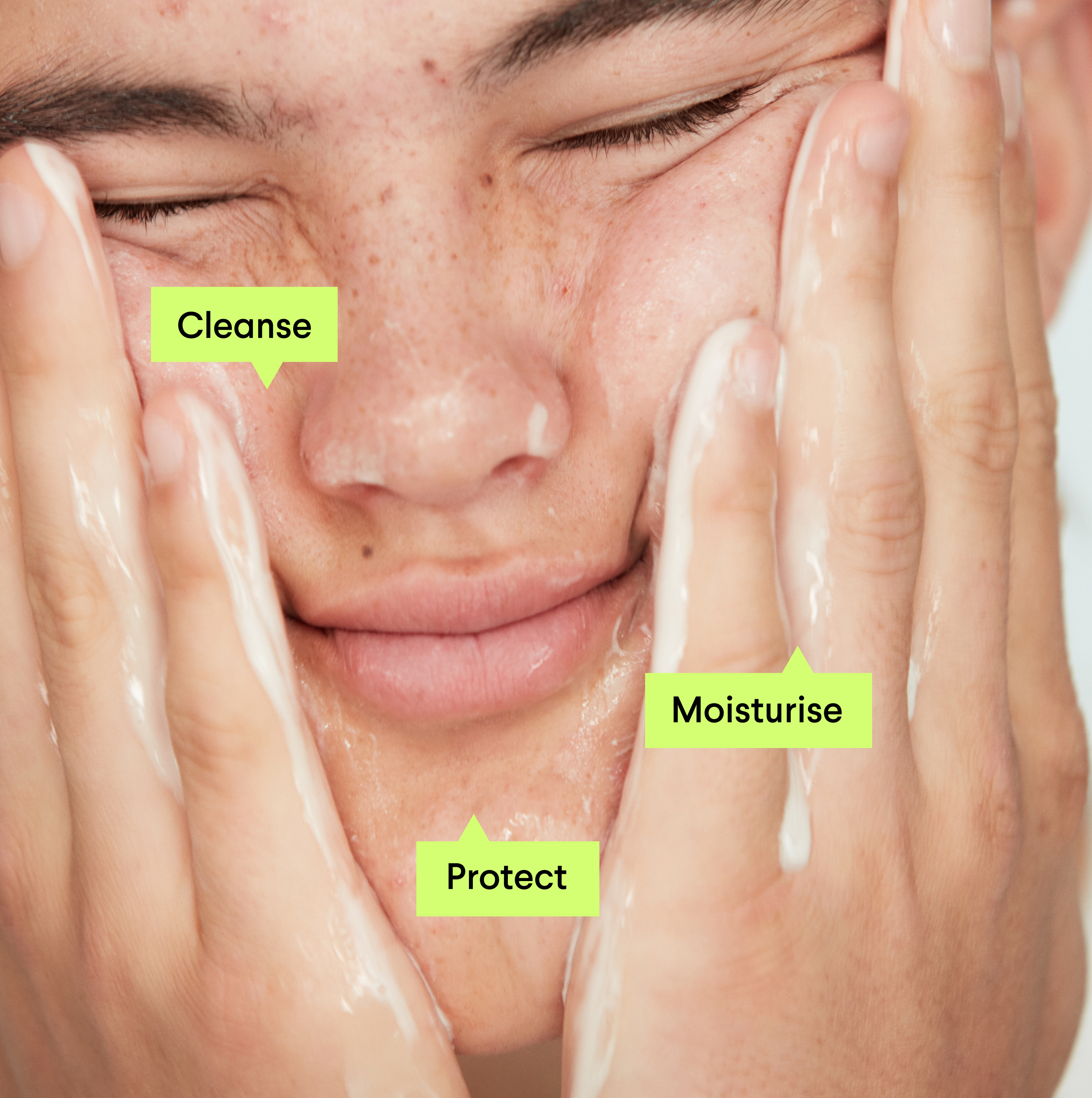 guy washing his face