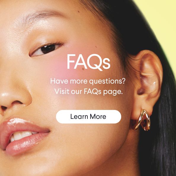 a close up of a woman 's face with the words faqs have more questions visit our faqs page