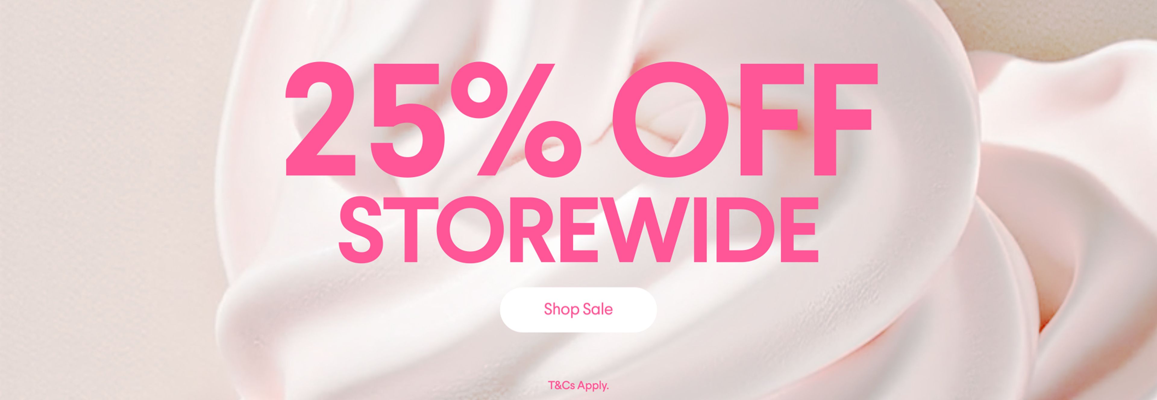 Banner advertising "25% OFF STOREWIDE" with a "Shop Sale" button.
