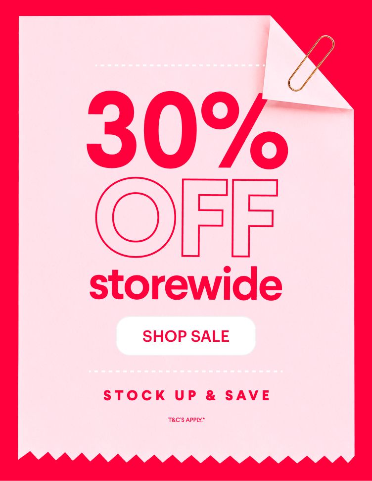 30% OFF storewide sale with a 'Shop Sale' button.