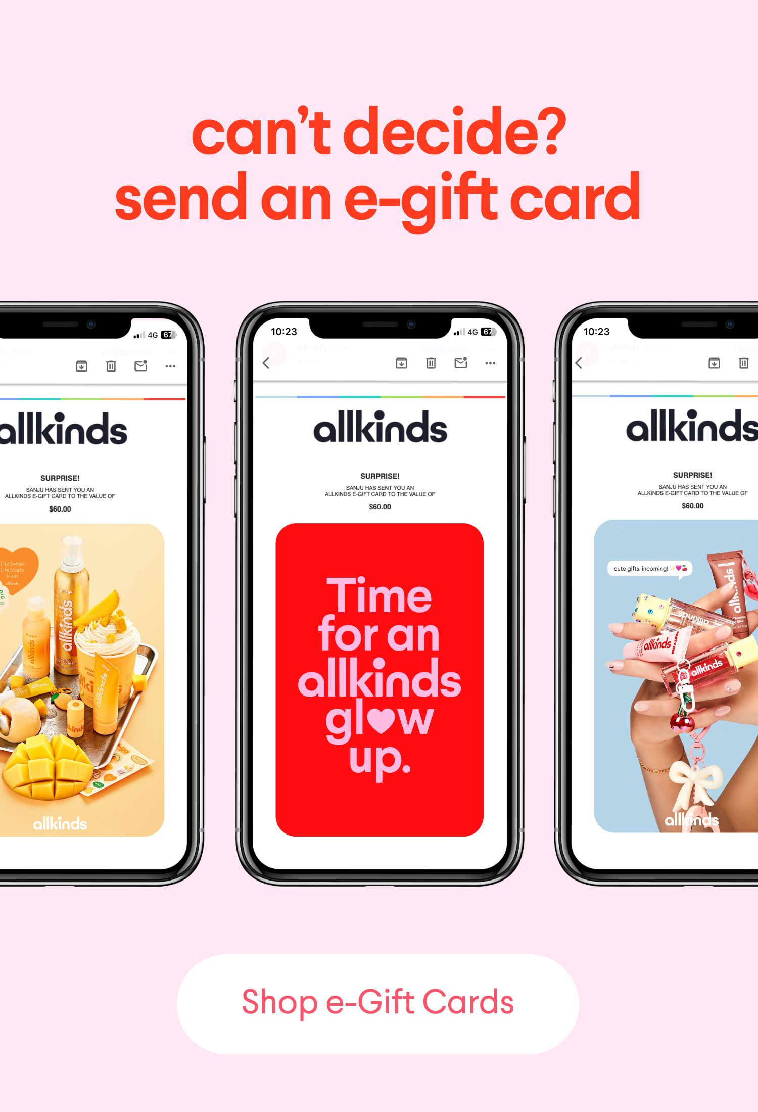 three cell phones with allkinds emails on them
