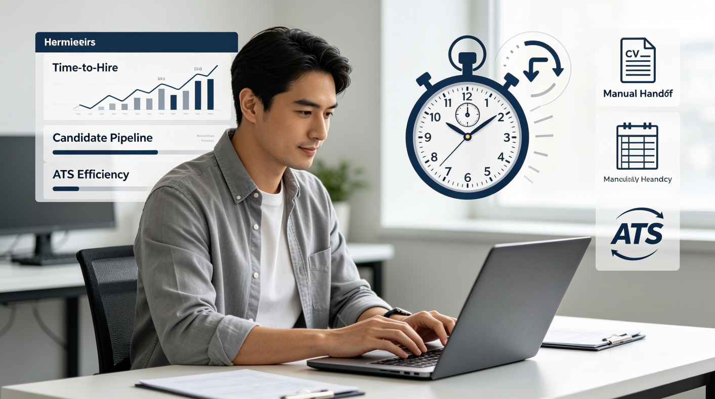 An infographic comparison of traditional and automated trades recruiting workflows