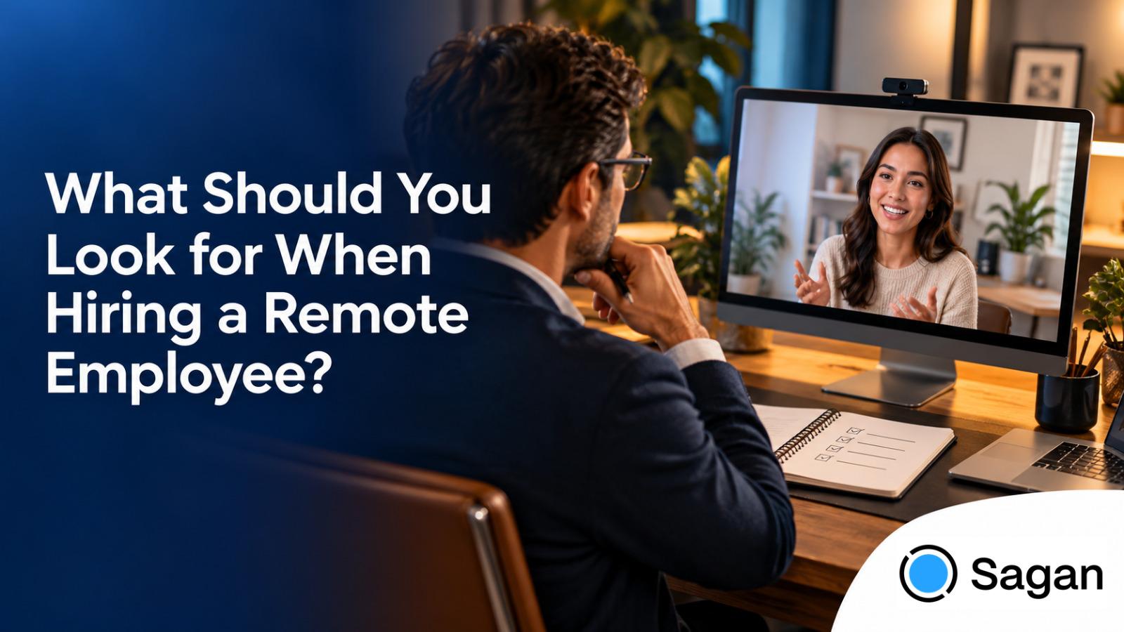 Business owner reviewing a remote employee hiring checklist