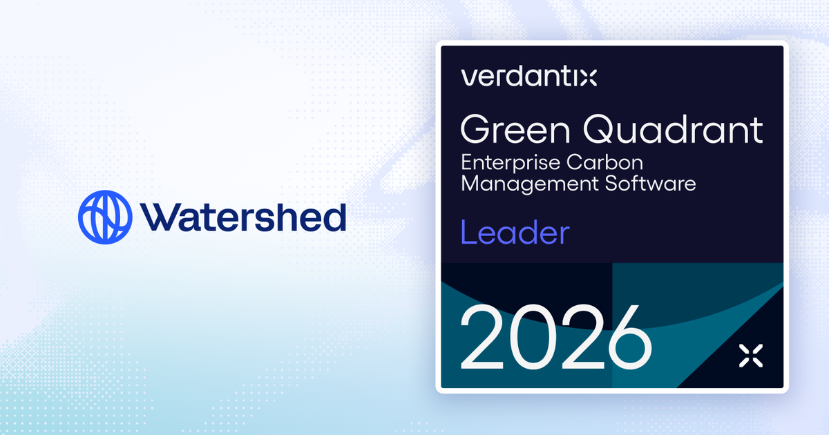 Watershed named a leader in Carbon Management Software by Verdantix