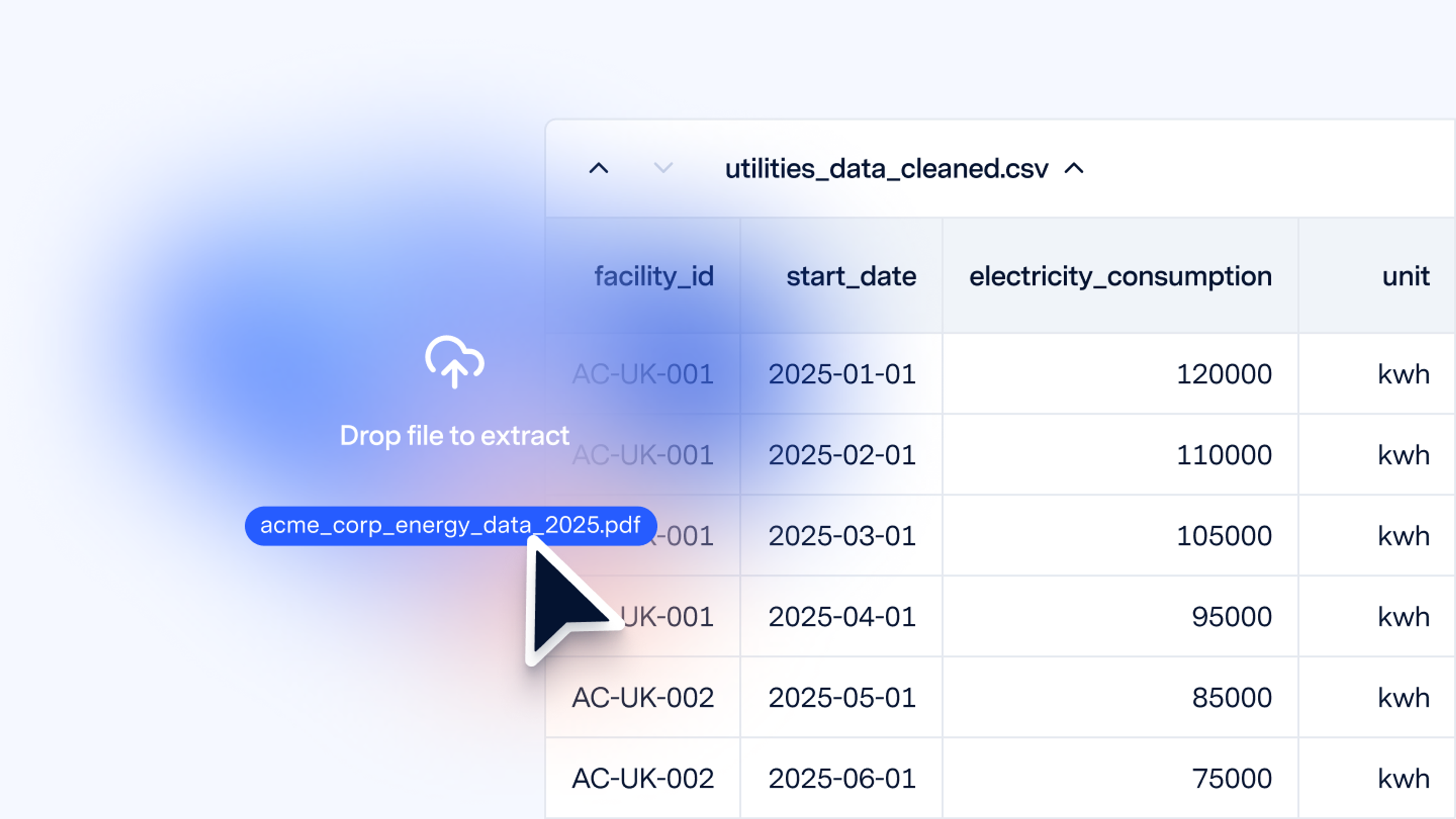 Upload & process utility bills in seconds